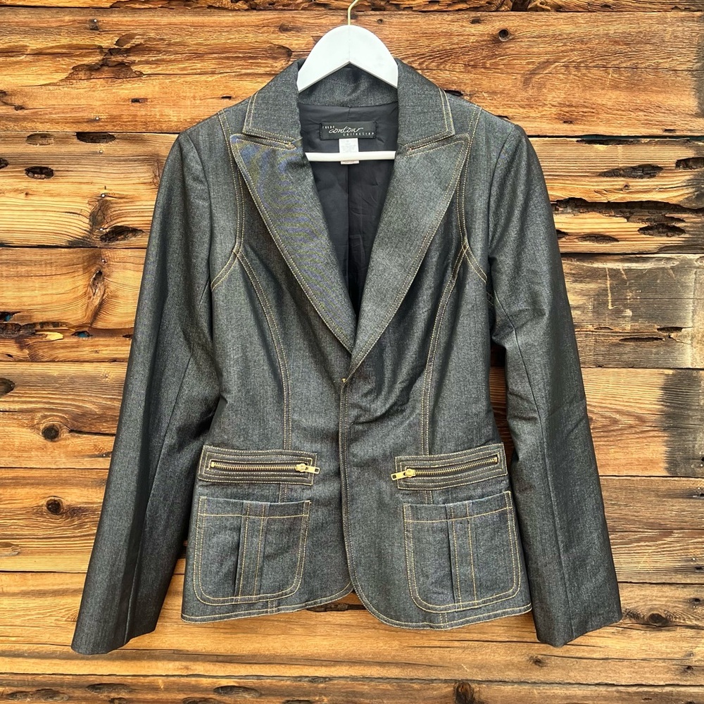 CACHE CONTOUR COLLECTION | Vintage Denim Blazer Jean Jacket M